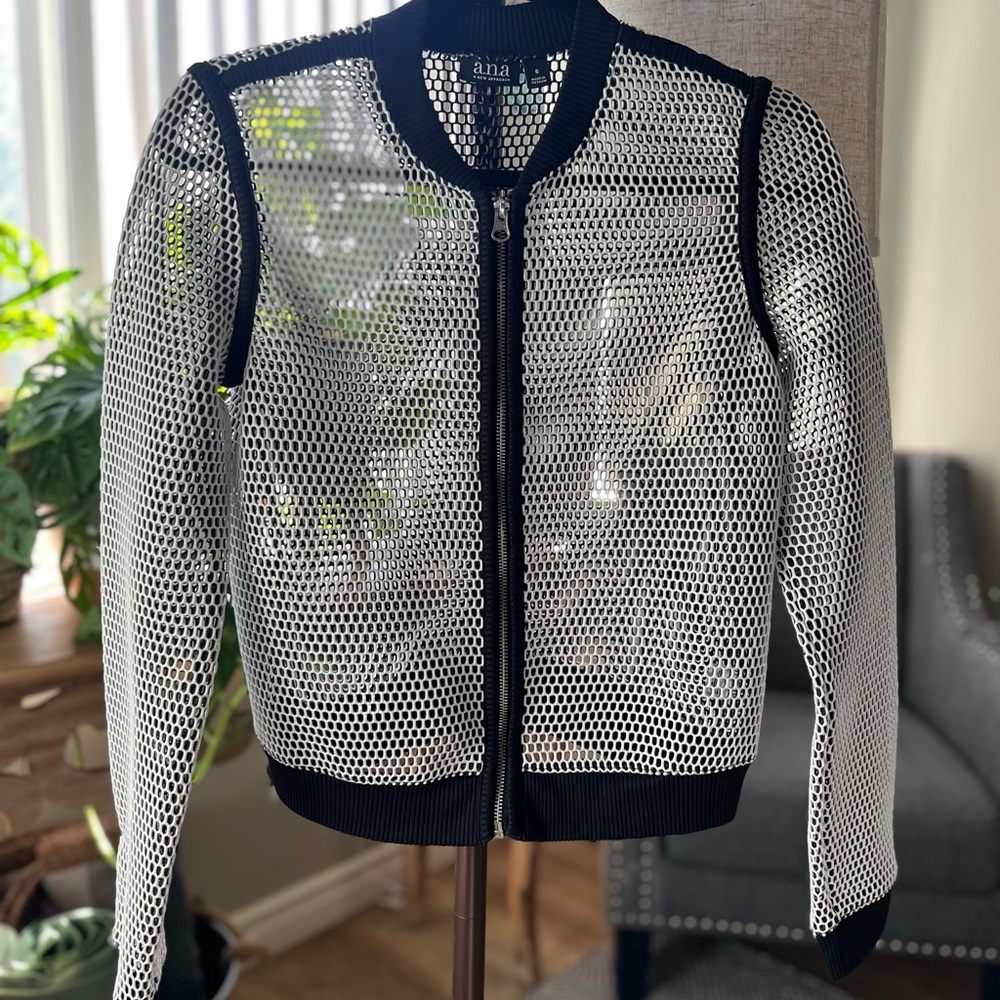 a.n.a Black and White Bomber Jacket